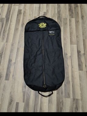 Oxxford Clothes Luxury Garment Bag Black Gold Crest Zippered Suit Travel Bag